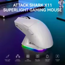 Attack Shark X11 Lightweight Wireless Gaming Mouse RGB Optical Sensor